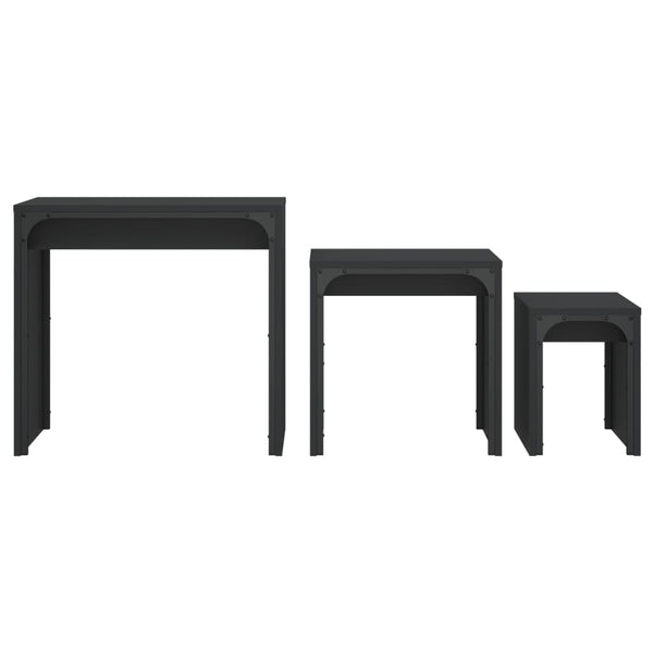 Schwarze Satztische Gradin (3-teilig, Holz)