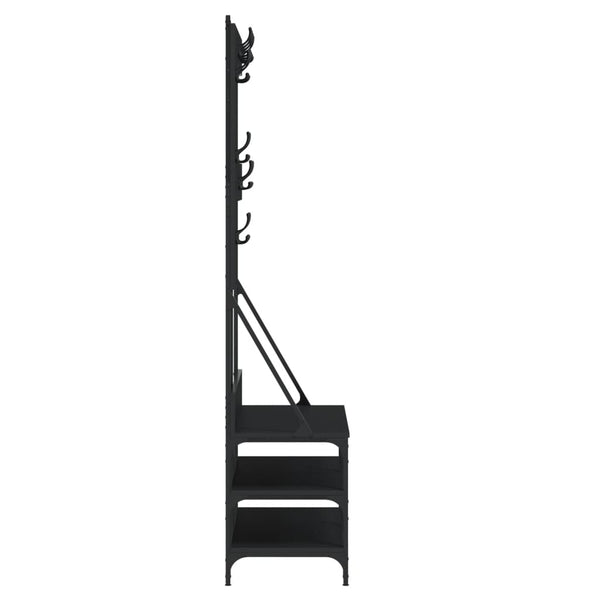 Schwarze Garderobe mit Schuhregal Mladina 100x40x184cm