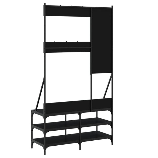Schwarze Garderobe mit Schuhregal Mladina 100x40x184cm