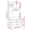 Schwarze Garderobe mit Schuhregal Mladina 100x40x184cm