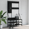 Schwarze Garderobe mit Schuhregal Mladina 100x40x184cm