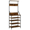 Garderobe mit Schuhregal Manuelita aus Rauchereiche 70x34x184cm