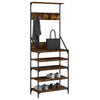 Garderobe mit Schuhregal Manuelita aus Rauchereiche 70x34x184cm
