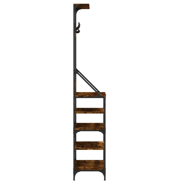 Garderobe mit Schuhregal Manuelita aus Rauchereiche 70x34x184cm