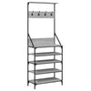 Graue Garderobe mit Schuhregal Manuelita 70x34x184cm