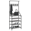 Graue Garderobe mit Schuhregal Manuelita 70x34x184cm