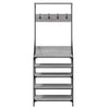 Graue Garderobe mit Schuhregal Manuelita 70x34x184cm
