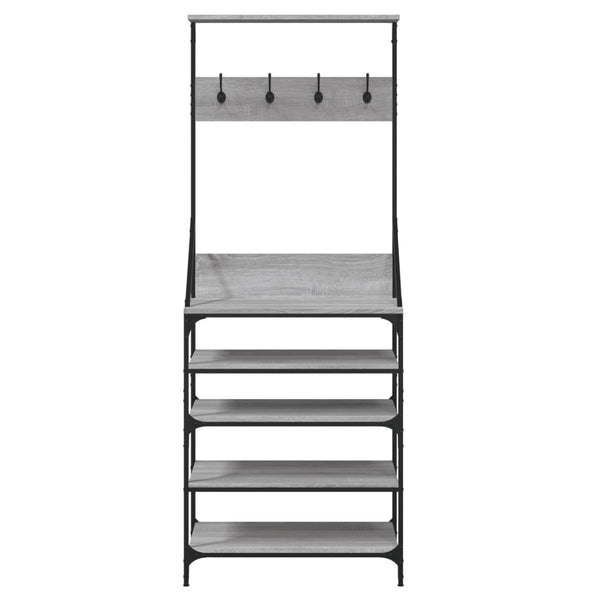 Graue Garderobe mit Schuhregal Manuelita 70x34x184cm