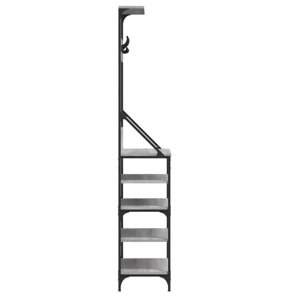 Graue Garderobe mit Schuhregal Manuelita 70x34x184cm