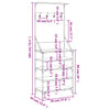 Graue Garderobe mit Schuhregal Manuelita 70x34x184cm