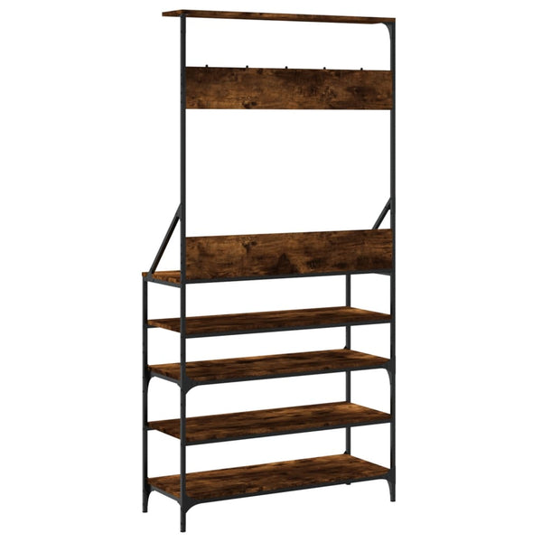 Garderobe mit Schuhregal Savanna-Eiche Manuelita 90x34x184cm