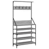 Garderobe mit Schuhregal Manuelita 90x34x184cm, grau