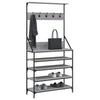 Garderobe mit Schuhregal Manuelita 90x34x184cm, grau