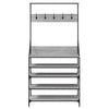 Garderobe mit Schuhregal Manuelita 90x34x184cm, grau