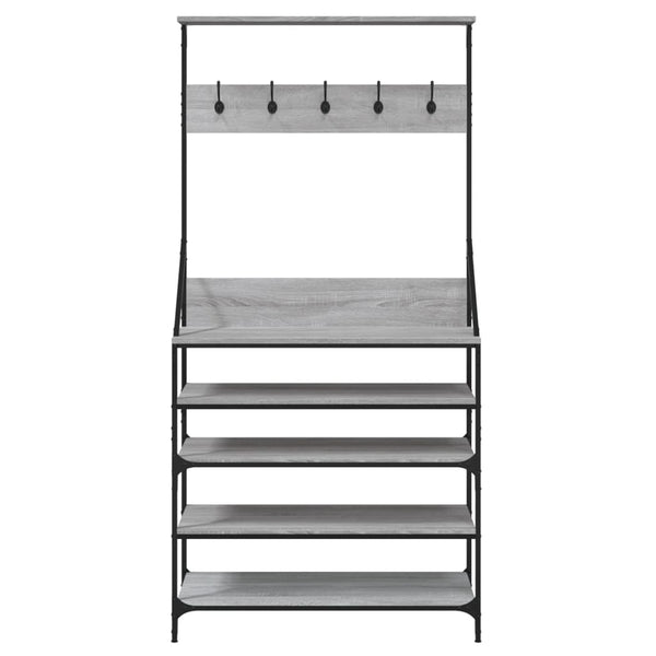 Garderobe mit Schuhregal Manuelita 90x34x184cm, grau