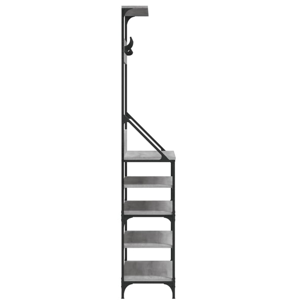 Garderobe mit Schuhregal Manuelita 90x34x184cm, grau