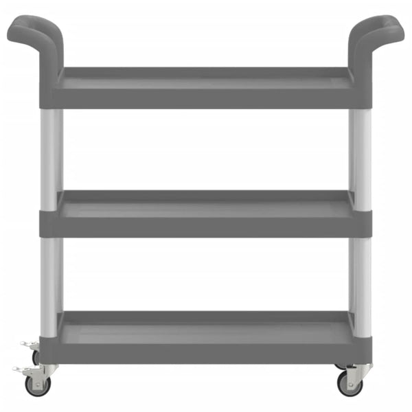 Grauer Servierwagen Loreen 77x34x72cm (3-stöckig, Aluminium)
