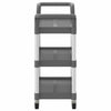 Grauer Servierwagen Loreen 77x34x72cm (3-stöckig, Aluminium)