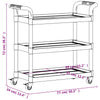 Grauer Servierwagen Loreen 77x34x72cm (3-stöckig, Aluminium)