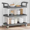 Grauer Servierwagen Loreen 77x34x72cm (3-stöckig, Aluminium)