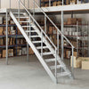 Tran Gitterrosttreppe, feuerverzinkt, 60x24x7cm (Stahl)