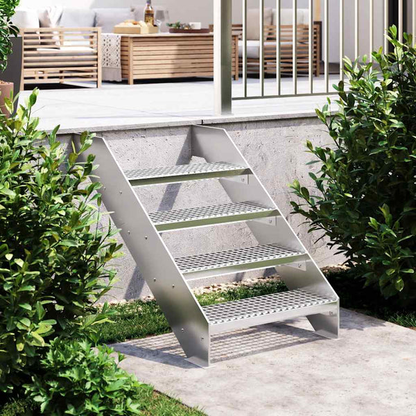 Tran Gitterrosttreppe, feuerverzinkt, 60x24x7cm (Stahl)