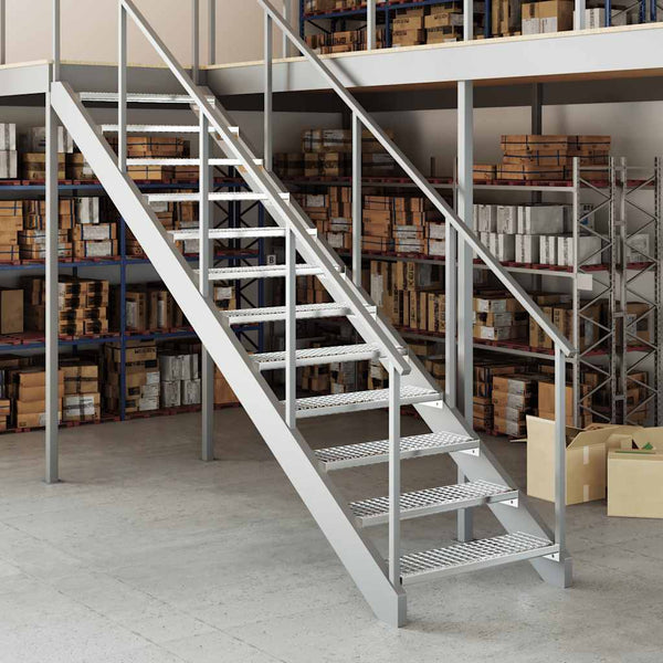 Tran Gitterrosttreppe verzinkt 80x24x7cm (Stahl)
