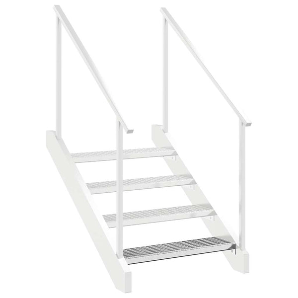 Tran Gitterrosttreppe verzinkt 80x24x7cm (Stahl)