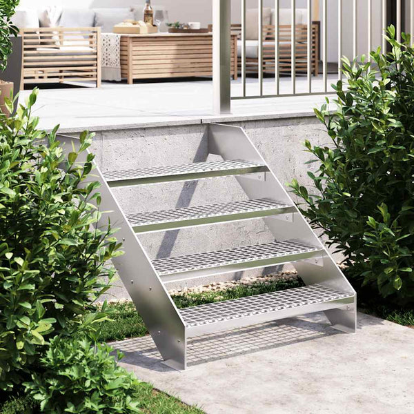 Tran Gitterrosttreppe verzinkt 80x24x7cm (Stahl)