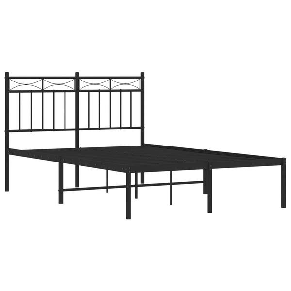 Schwarzes Metallbettgestell mit Kopfteil Atlas 120x190cm