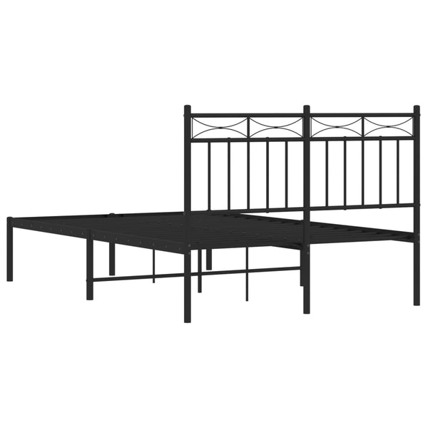 Schwarzes Metallbettgestell mit Kopfteil Atlas 120x190cm
