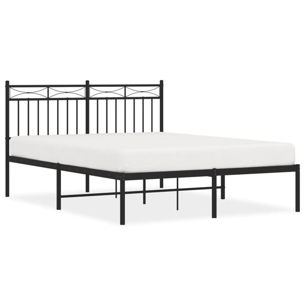 Schwarzes Metallbettgestell mit Kopfteil Atlas 140x190cm