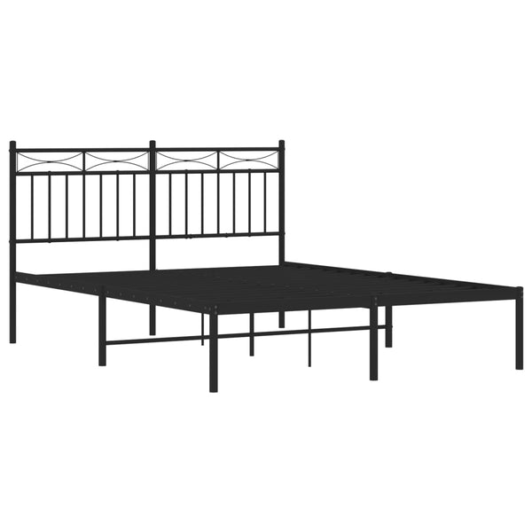 Schwarzes Metallbettgestell mit Kopfteil Atlas 140x190cm