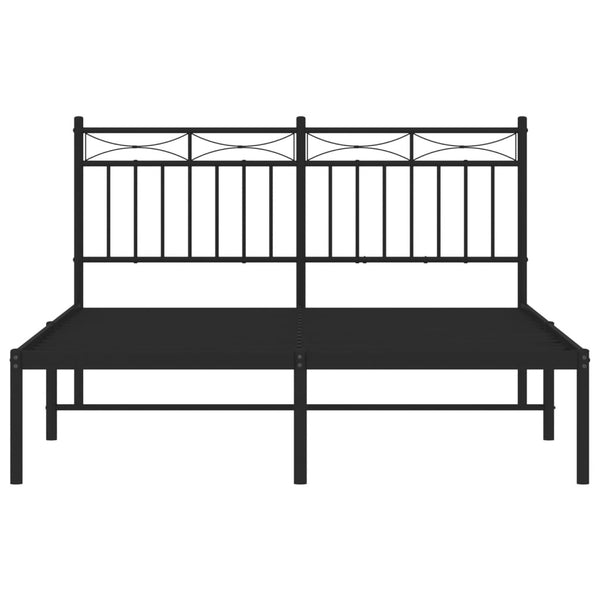 Schwarzes Metallbettgestell mit Kopfteil Atlas 140x190cm