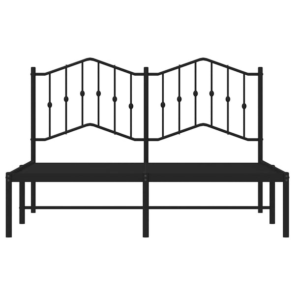 Schwarzes Metallbettgestell mit Kopfteil Pichen 135x190cm