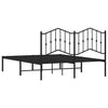 Schwarzes Metallbettgestell mit Kopfteil Pichen 135x190cm