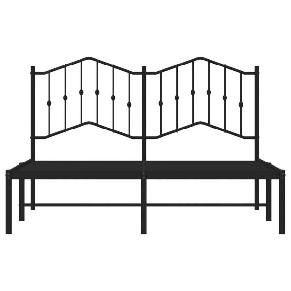 Schwarzes Metallbettgestell mit Kopfteil Pichen 140x200cm
