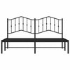 Schwarzes Metallbettgestell mit Kopfteil Pichen 183x213cm