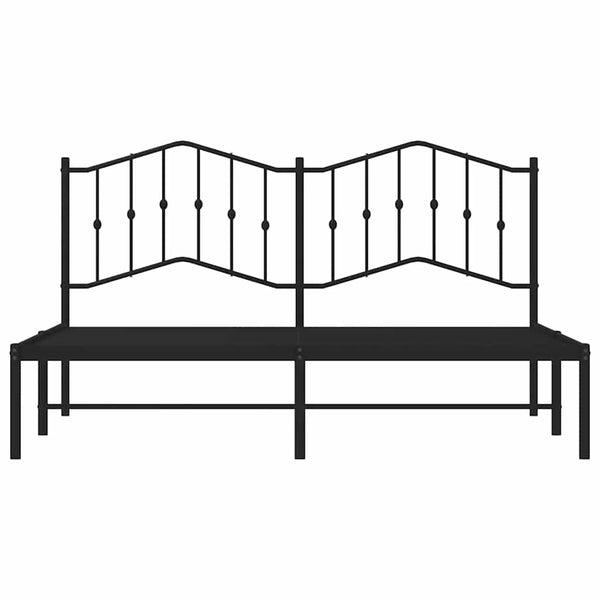 Schwarzes Metallbettgestell mit Kopfteil Pichen 183x213cm