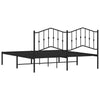 Schwarzes Metallbettgestell mit Kopfteil Pichen 183x213cm