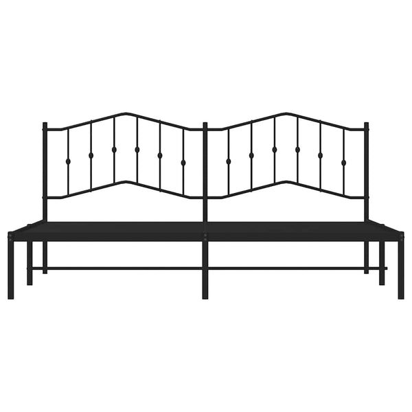 Schwarzes Metallbettgestell mit Kopfteil Pichen 193x203cm