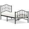 Schwarzes Metallbettgestell mit Kopfteil Pichen 75x190cm