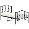 Schwarzes Metallbettgestell mit Kopfteil Pichen 75x190cm