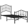 Schwarzes Metallbettgestell mit Kopfteil Pichen 75x190cm