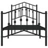 Schwarzes Metallbettgestell mit Kopfteil Pichen 75x190cm