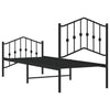 Schwarzes Metallbettgestell mit Kopfteil Pichen 75x190cm