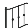 Schwarzes Metallbettgestell mit Kopfteil Pichen 75x190cm