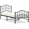 Schwarzes Metallbettgestell mit Kopfteil Pichen 80x200cm