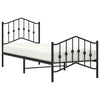 Schwarzes Metallbettgestell mit Kopfteil Pichen 80x200cm