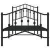 Schwarzes Metallbettgestell mit Kopfteil Pichen 80x200cm